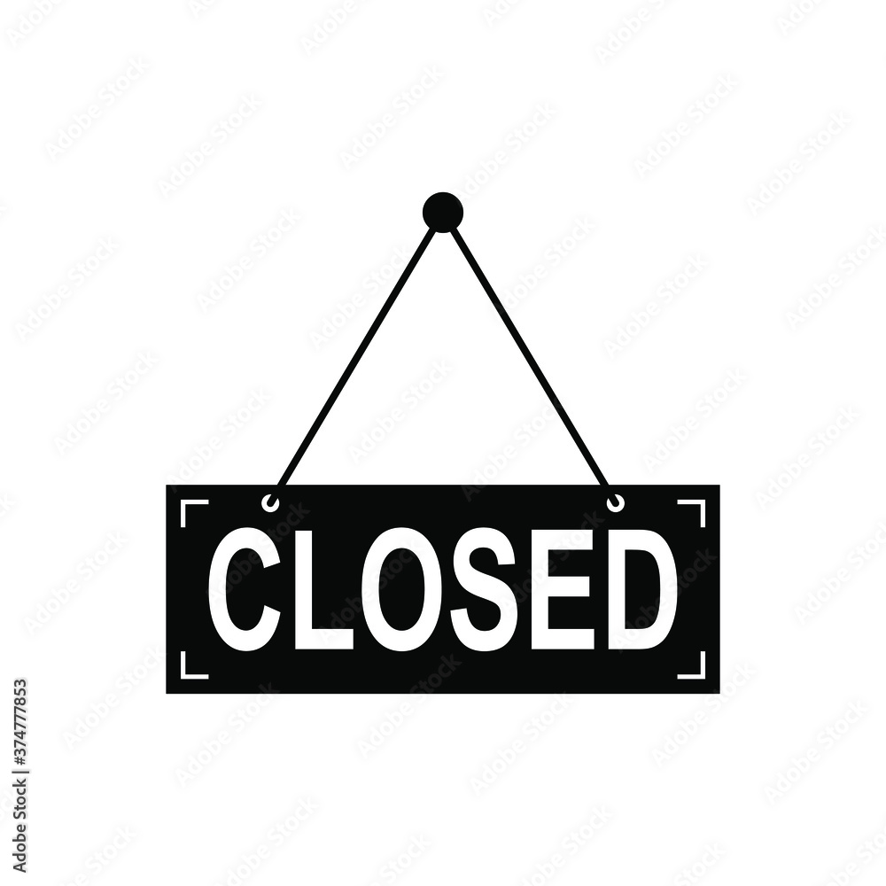 closed sign icon vector on white background. Closed Icon Flat Vector Illustration For Graphic And Web Design. EPS10 closed sign icon vector on white background. Closed Icon Flat Vector Illustration For Graphic And Web Design. EPS10