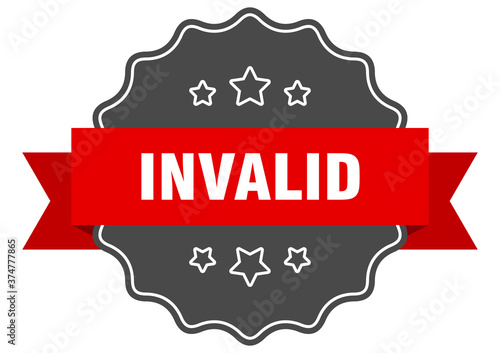 invalid label. invalid isolated seal. sticker. sign