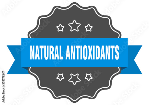 natural antioxidants label. natural antioxidants isolated seal. sticker. sign