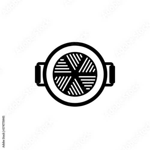 Pork grilling pan icon vector isolated on white