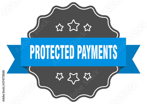 protected payments label. protected payments isolated seal. sticker. sign