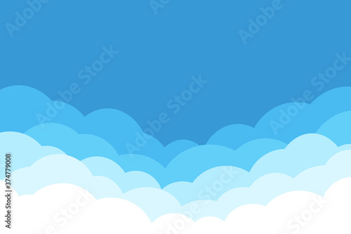 雲の背景 長方形 青空