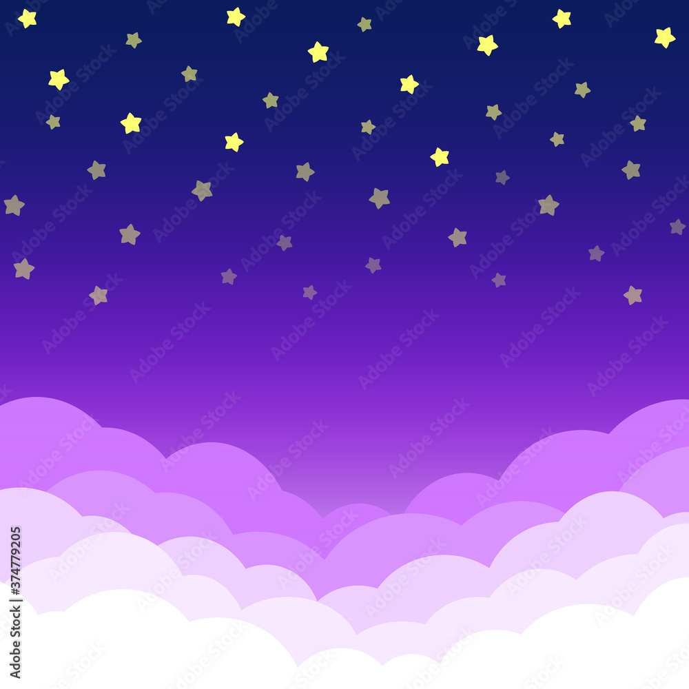 Fototapeta premium 雲の背景 正方形 星空