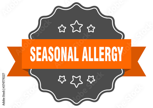 seasonal allergy label. seasonal allergy isolated seal. sticker. sign
