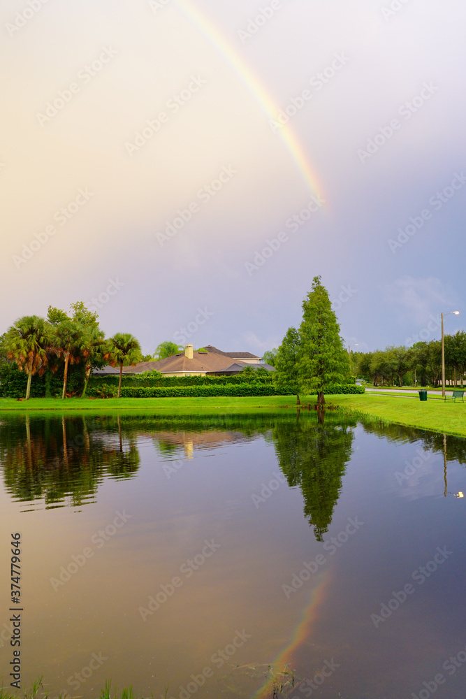 Beautiful double rainbow in summer Beautiful double rainbow in summer