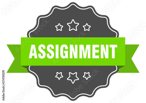 assignment label. assignment isolated seal. sticker. sign