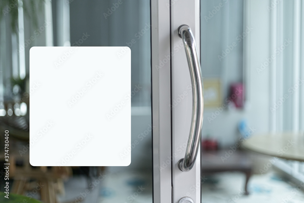 note papers, stick notes paper, post it on mirror window. Stock Photo