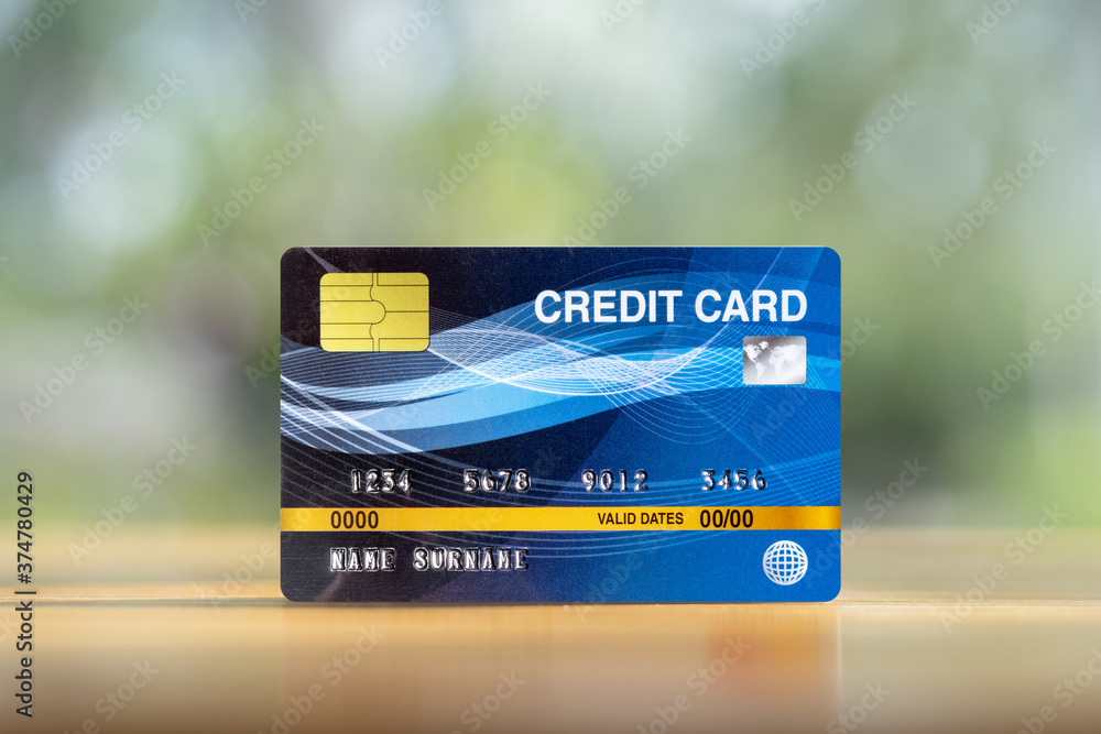 Mock up credit card on the table Mock up credit card on the table
