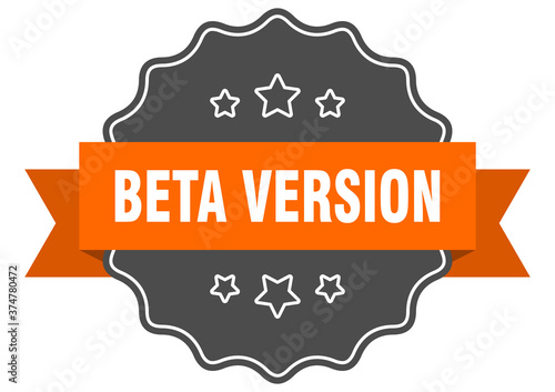beta version label. beta version isolated seal. sticker. sign