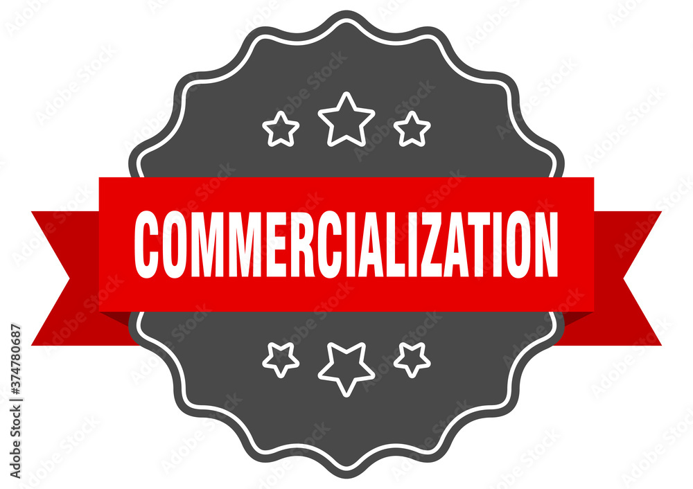commercialization label. commercialization isolated seal. sticker. sign