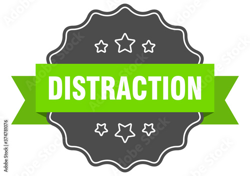 distraction label. distraction isolated seal. sticker. sign