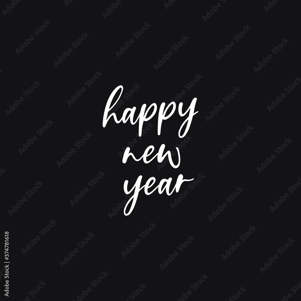 Happy New Year 2020, 2021, holiday, simple lettering typography, gift or invitational card, invitation EPS Vector Happy New Year 2020, 2021, holiday, simple lettering typography, gift or invitational card, invitation EPS Vector
