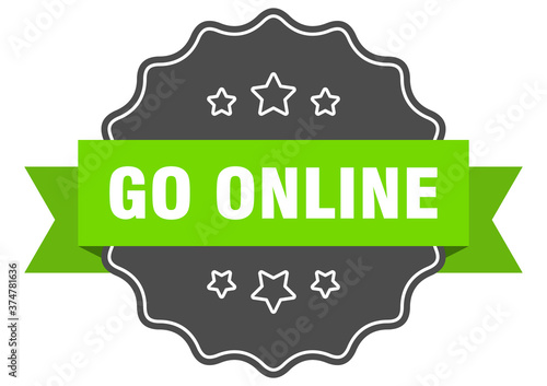 go online label. go online isolated seal. sticker. sign