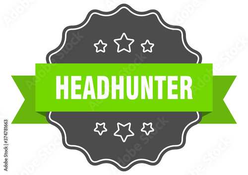 headhunter label. headhunter isolated seal. sticker. sign
