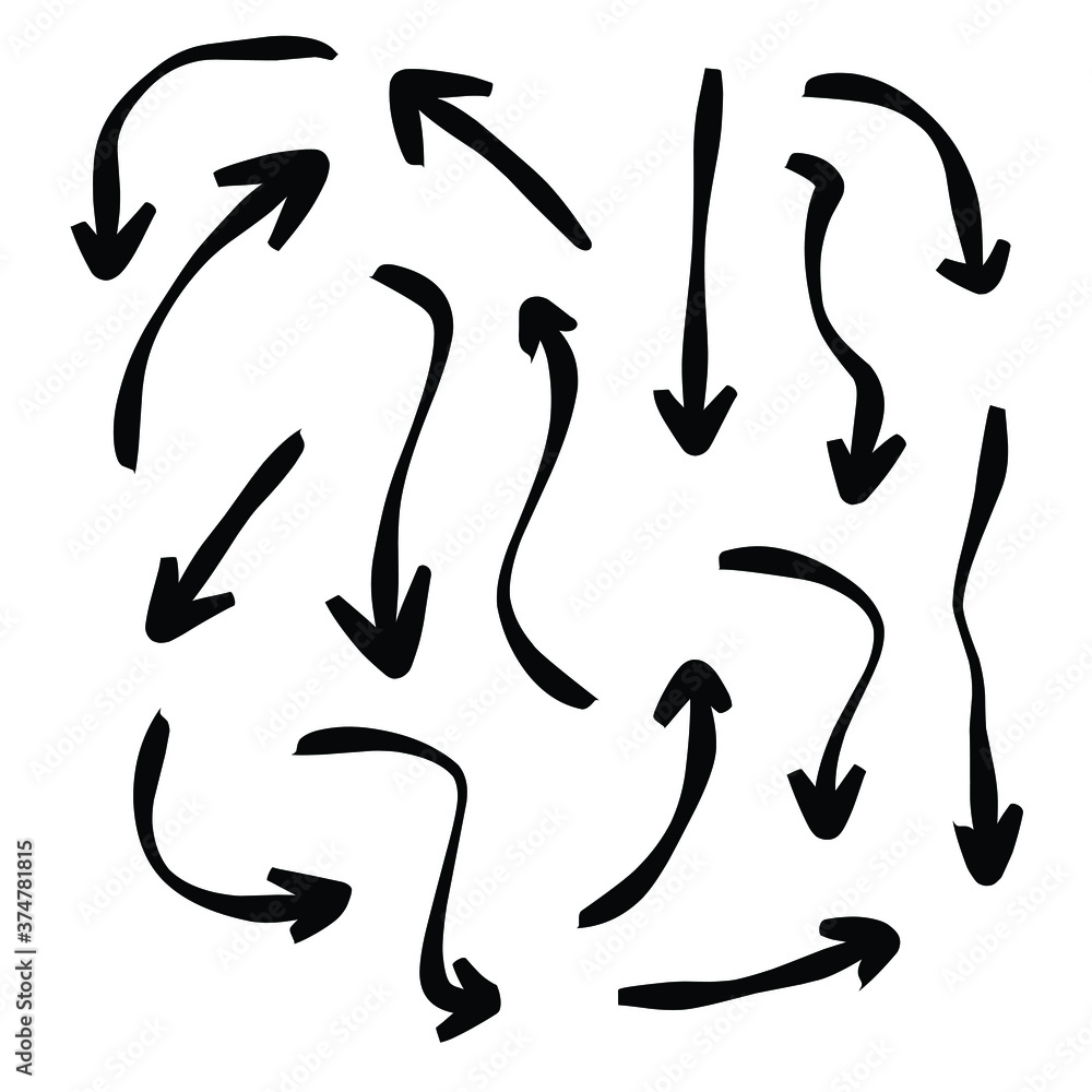 Set of rough hand drawn, grunge, handmade elements arrows, waypoints isolated on white background EPS Vector Set of rough hand drawn, grunge, handmade elements arrows, waypoints isolated on white background EPS Vector