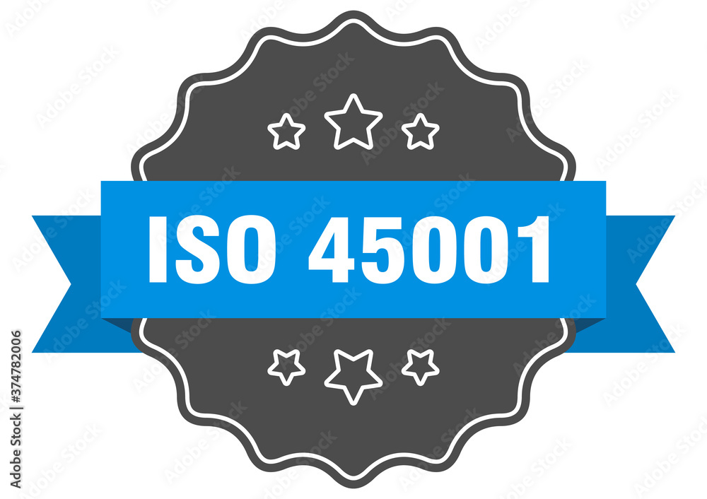 iso 45001 label. iso 45001 isolated seal. sticker. sign