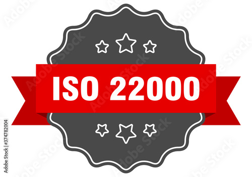 iso 22000 label. iso 22000 isolated seal. sticker. sign