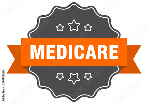 medicare label. medicare isolated seal. sticker. sign