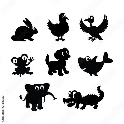 cute animal character simple vector illustration