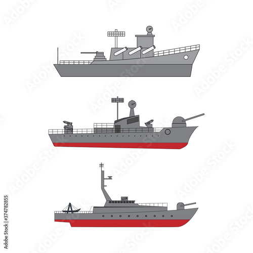 set of war ships