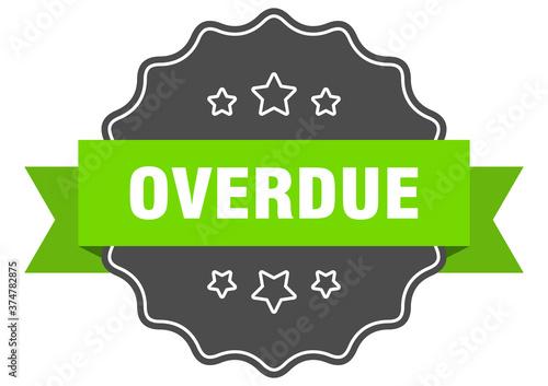 overdue label. overdue isolated seal. sticker. sign