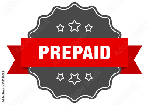 prepaid label. prepaid isolated seal. sticker. sign