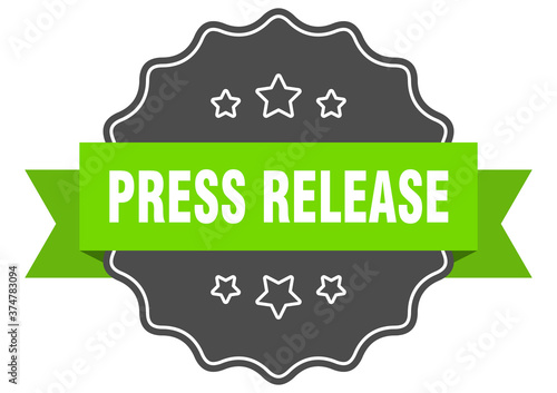 press release label. press release isolated seal. sticker. sign