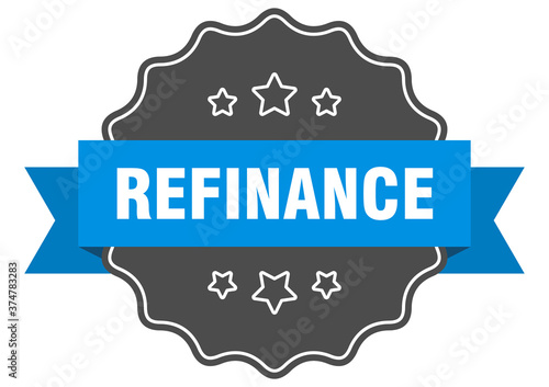 refinance label. refinance isolated seal. sticker. sign