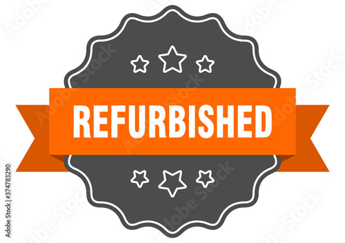 refurbished label. refurbished isolated seal. sticker. sign