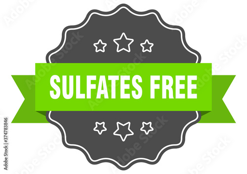 sulfates free label. sulfates free isolated seal. sticker. sign