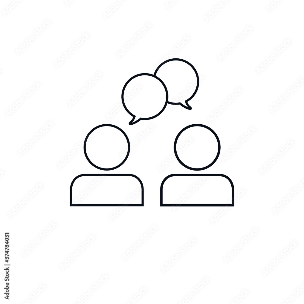 Two people chatting, speaking, conversation icon on white background illustration EPS Vector Two people chatting, speaking, conversation icon on white background illustration EPS Vector