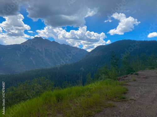 mountain landscape with blue sky