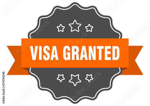 visa granted label. visa granted isolated seal. sticker. sign