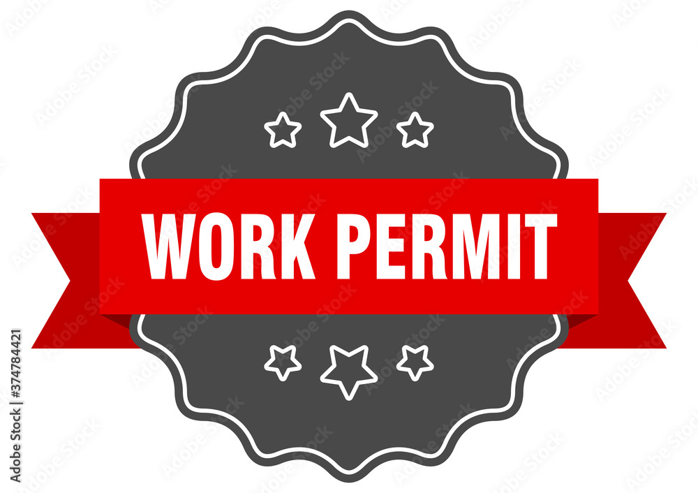 work permit label. work permit isolated seal. sticker. sign
