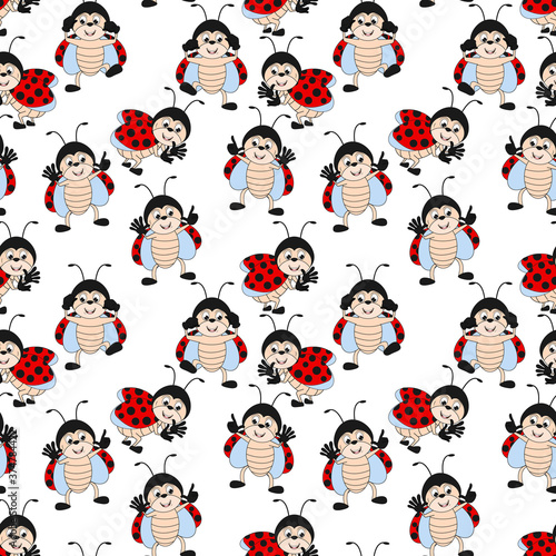 seamless pattern with cute animal charater