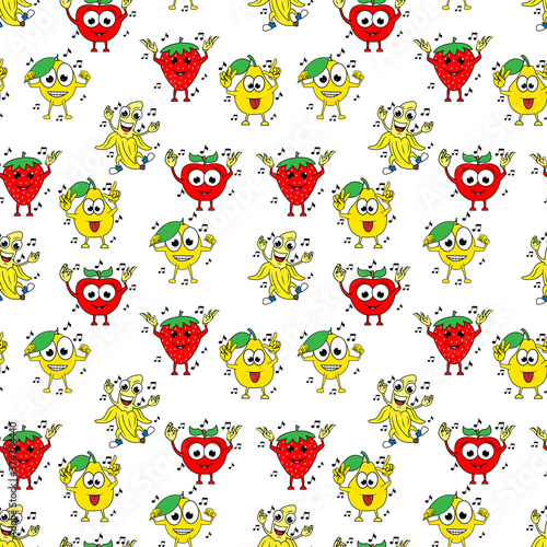 seamless pattern with cute animal charater