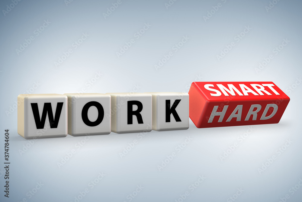 Concept of working smart not hard - 3d rendering Concept of working smart not hard - 3d rendering