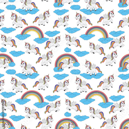 seamless pattern with cute animal charater