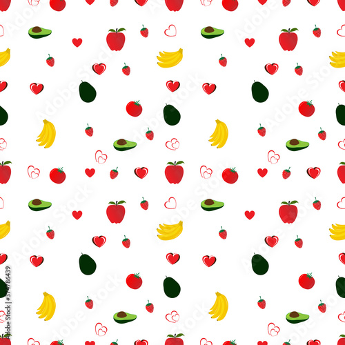 seamless pattern with colorful fruit