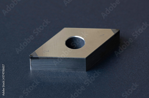 insert positive rhombic cutting tool with hole. Coated, cermet for steel stainless cast iron. Cutting facing boring chamfered parts automotive, jig, fixture.
