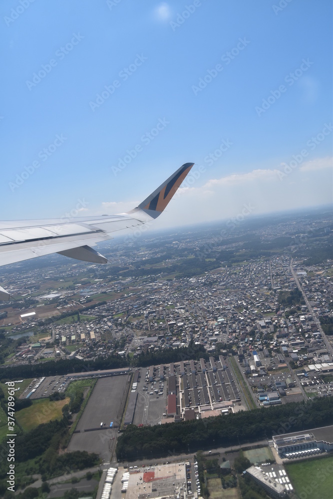 The view of Chiba from an airplane in Japan The view of Chiba from an airplane in Japan