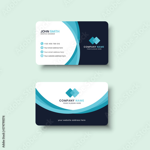 Modern Abstract Corporate Business Card Design. Clean Simple and Elegant Business Card. © akshazu