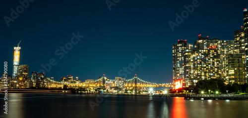 Queensboro Bridge into Manhattan at Night Panorama © Wesley Charles
