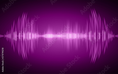 Sound waves oscillating dark blue light