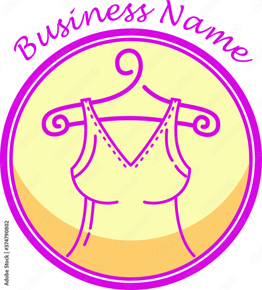 hanger and shirt vector logo, perfect for boutique or sewing business logos