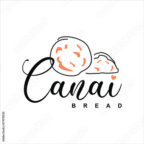 Food Logo Canai Bread Bakery Vector