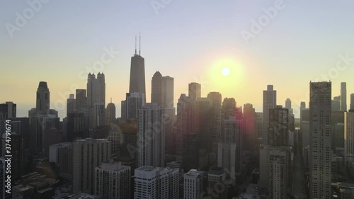 Wallpaper Mural Flying through Chicago during sunrise! Torontodigital.ca