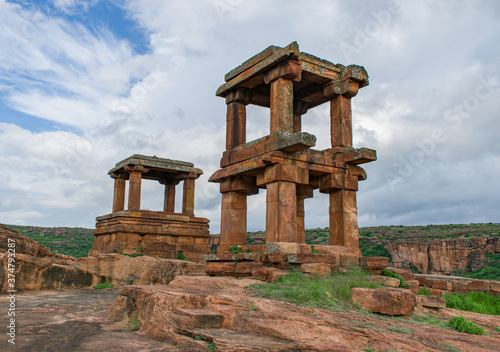 Ancient stone art alignment art of chalukyas, having greatest historical monuments in Badami.