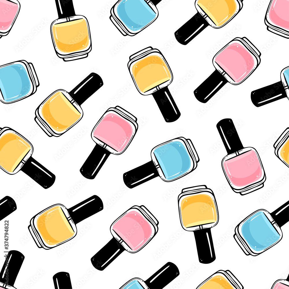 Obraz premium Seamless nail polish pattern