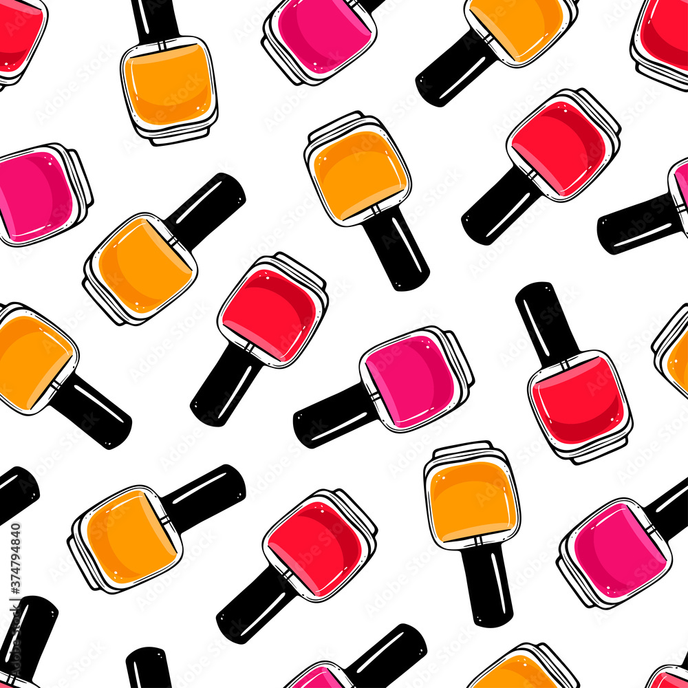 Obraz premium Seamless nail polish pattern